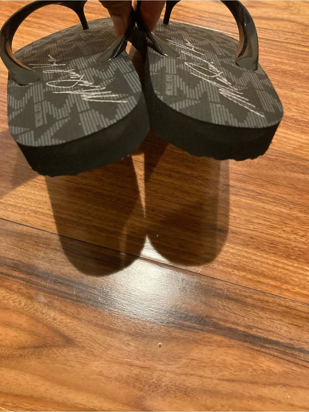 Michael Kors MK Logo PVC Mini Jet Set Print Women's Flip Flops Size 10
